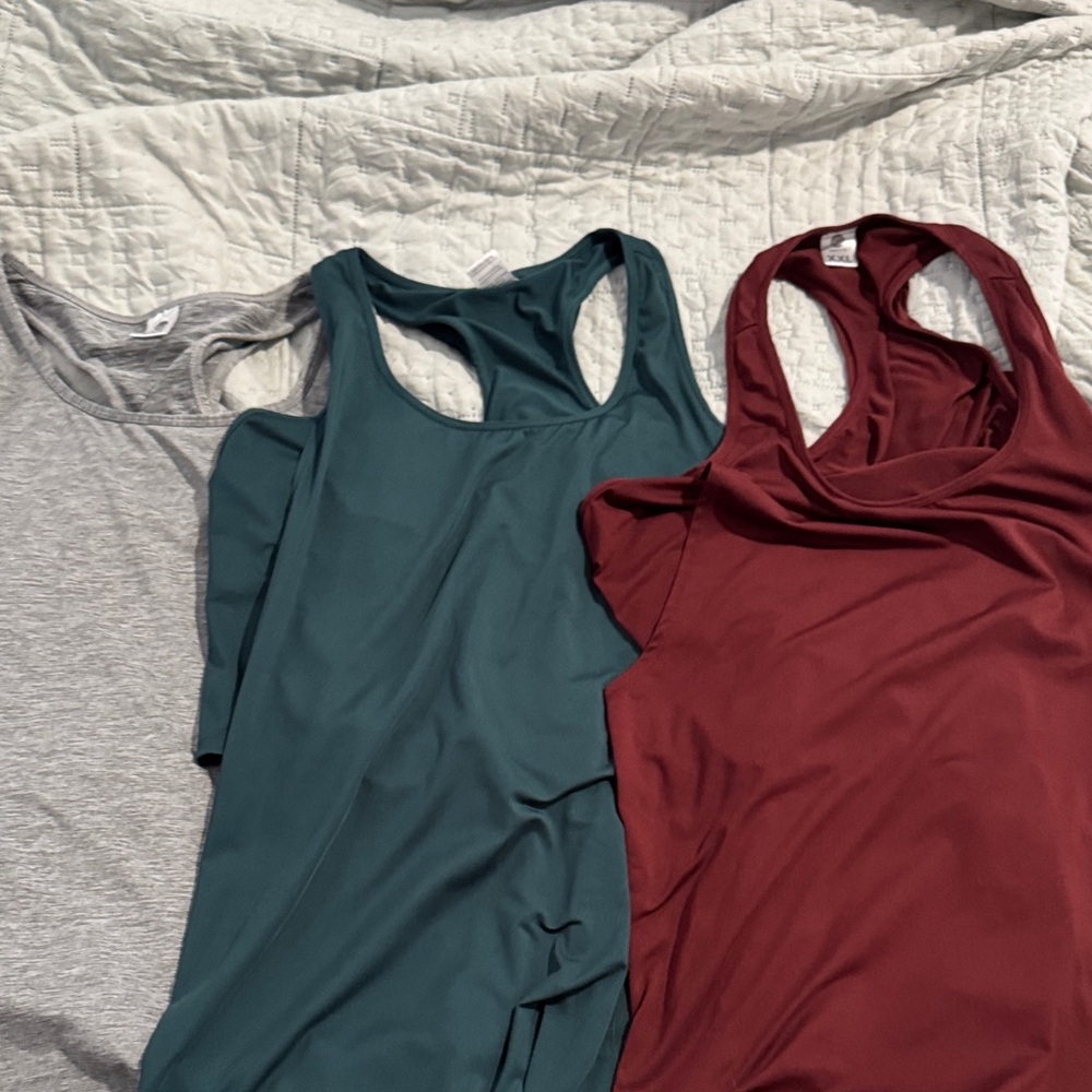 Senita Athletics Gray Racerback Tank Tops 3pack nursing